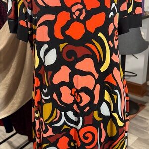 Tiana B. Black and Coral Dress